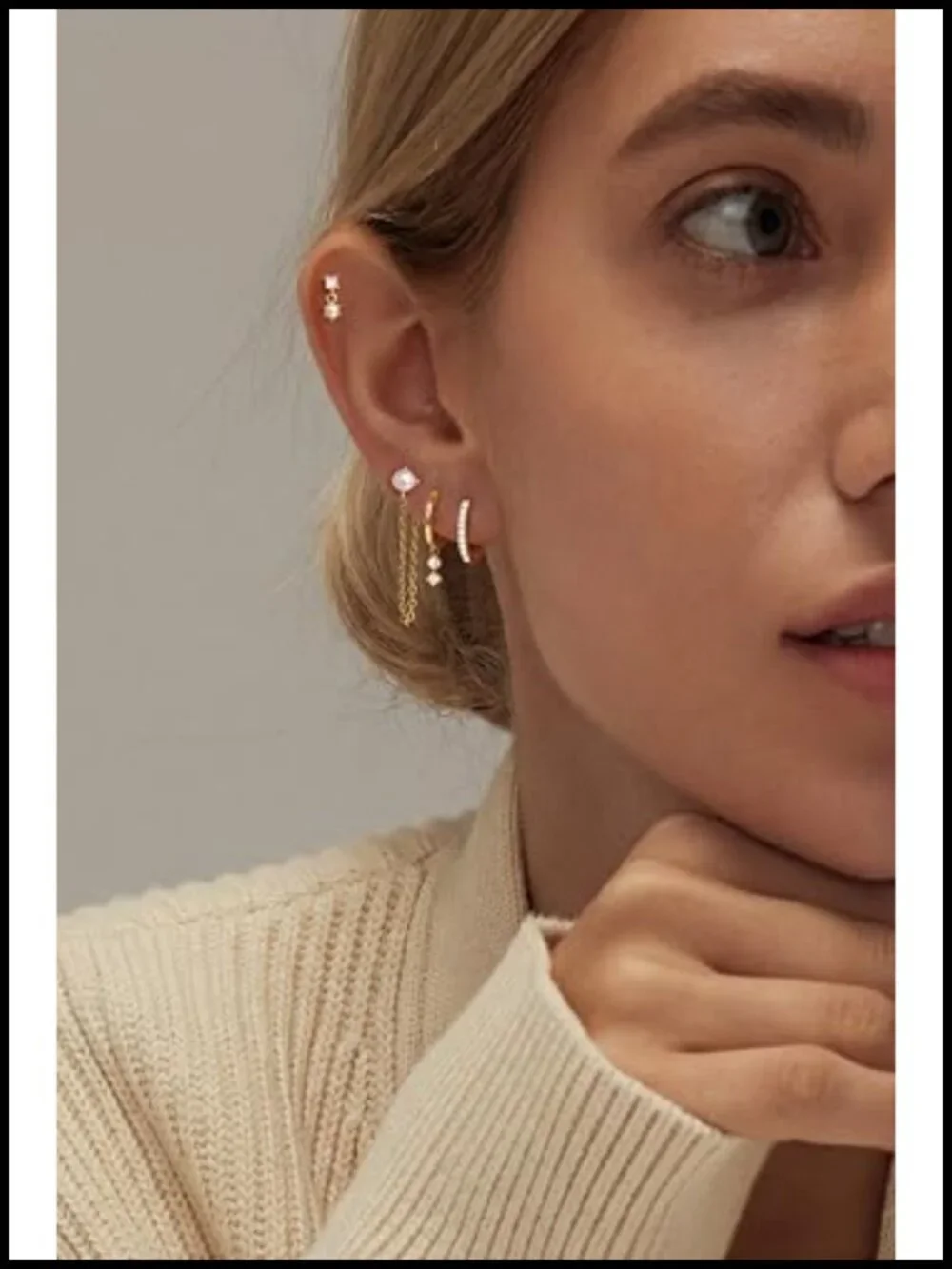 14K Gold Plated Pearl Earring Set - 4 Pairs Hypoallergenic Dangle Hoop Stud